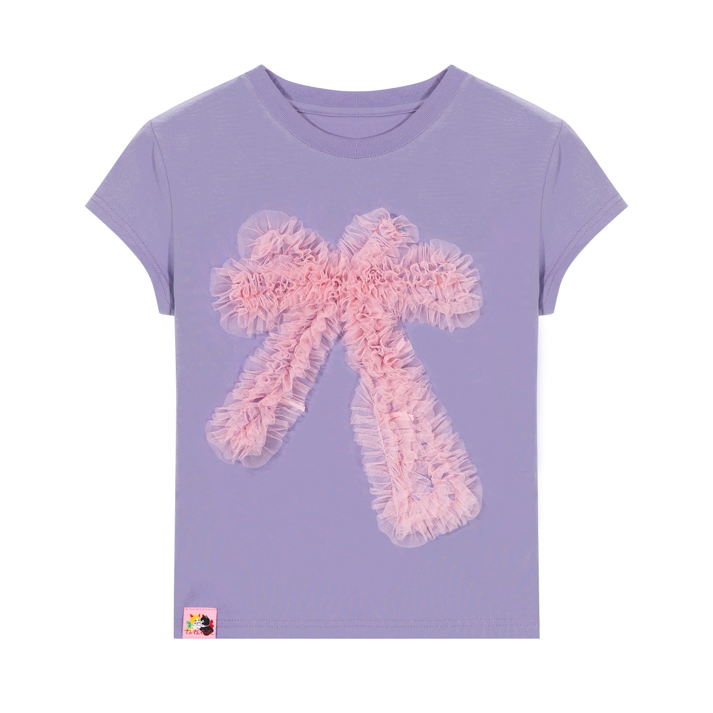 tntntutu Kawaii Mesh Bow Short Sleeve T-Shirt – Harajuku Y2K Puff Tee tshirt tntntutu Purple S