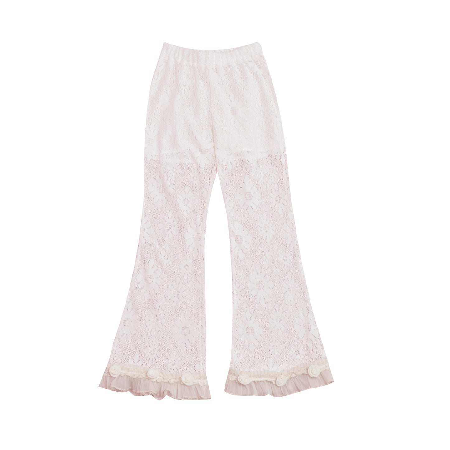 SemenCoicis Pants Sweet Cotton Pants Rose Versatile Lace Border Pants pants SemenCoicis