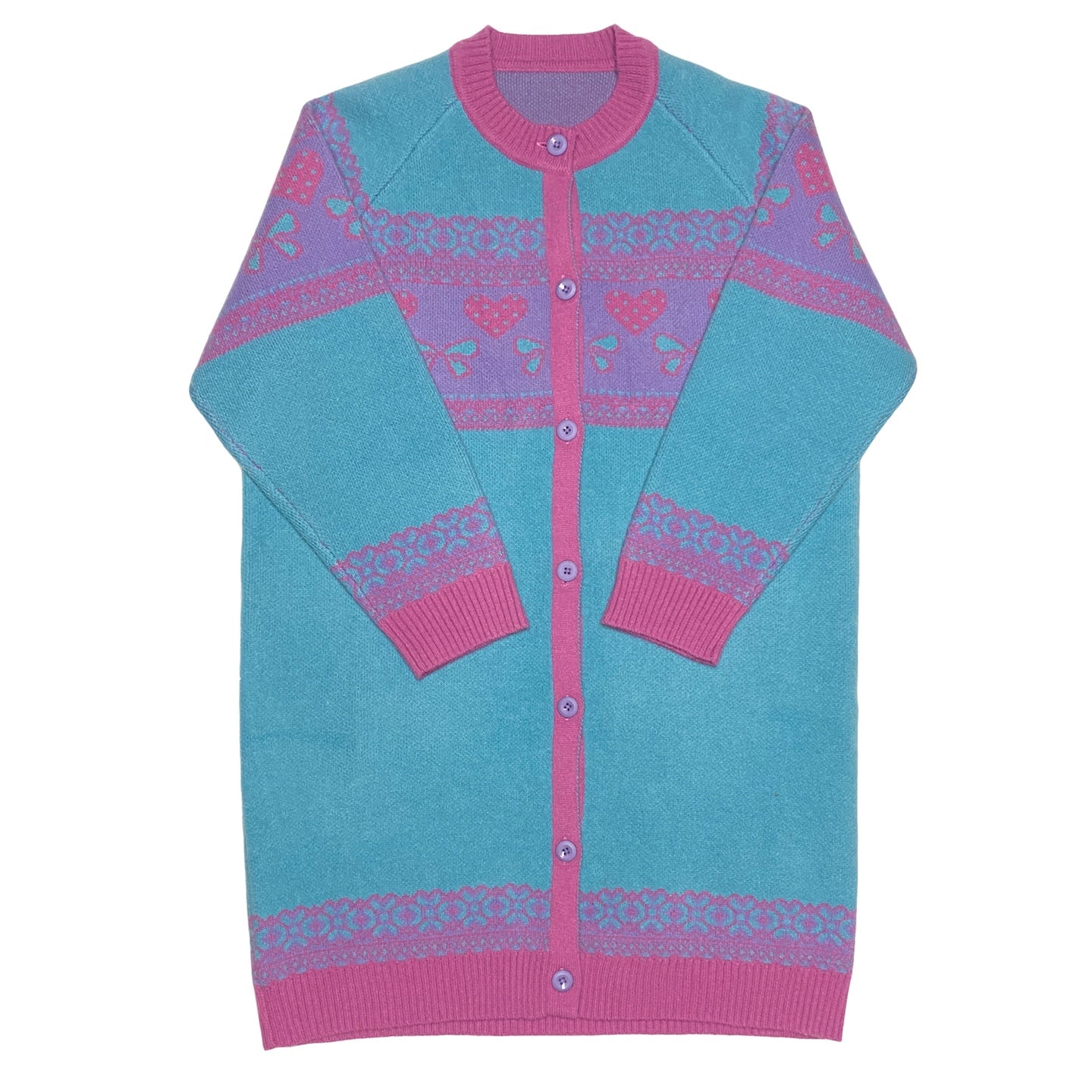 bunnybunnygun - Decora Kei Dopamine Knit Cardigan Oversized sweater dress Sweater Dress Only