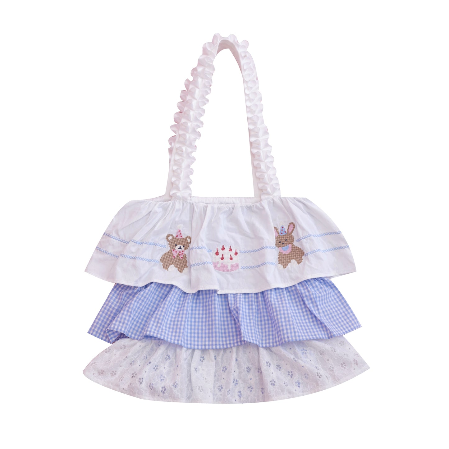 SemenCoicis Kawaii Bear Cake Bag | Sweet Ruffle Bow Shoulder Tote bag SemenCoicis
