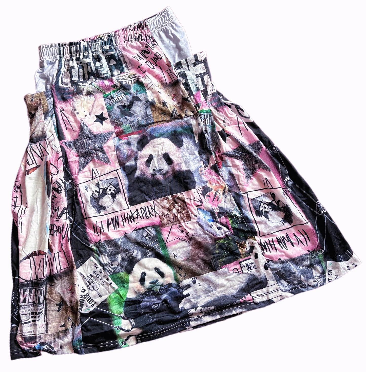 LEERROO - Y2K Panda Print Elastic Midi Skirt skirt Leerroo