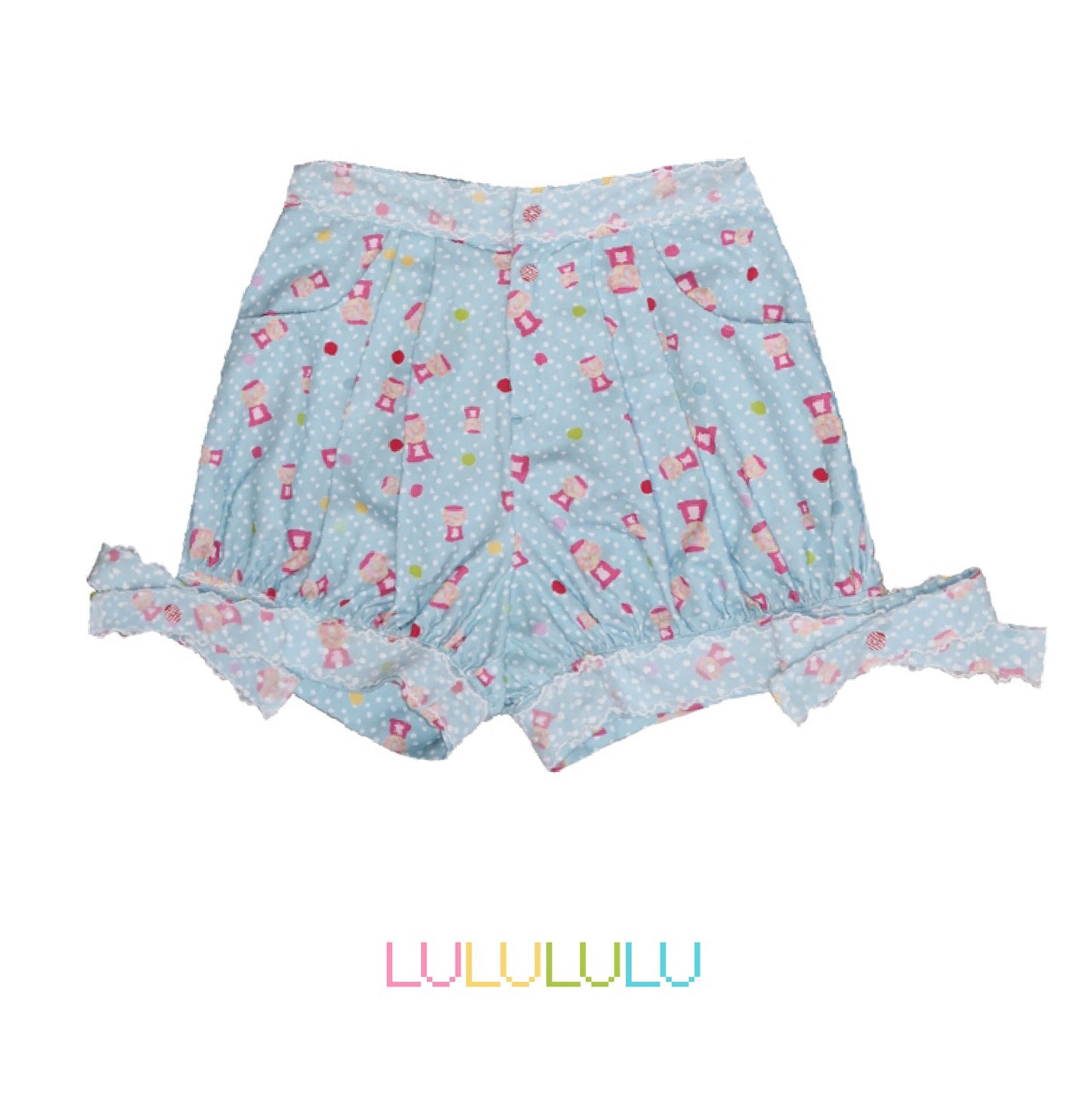 Kawaii Pumpkin Shorts – Blue Candy Print Lace shorts LULULULU
