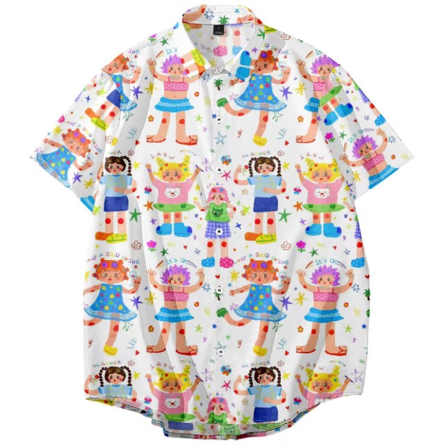 MooYo - Kidcore Doodle People Print Shirt shirt MOOYO