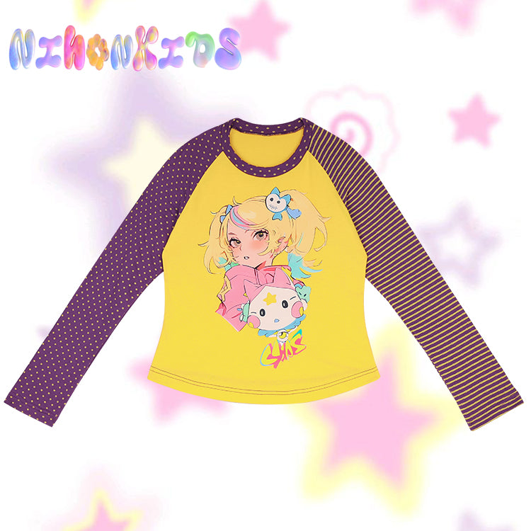 NIHON KIDS - Y2K Anime Girl Long Sleeve T-Shirt shirt NIHON KIDS