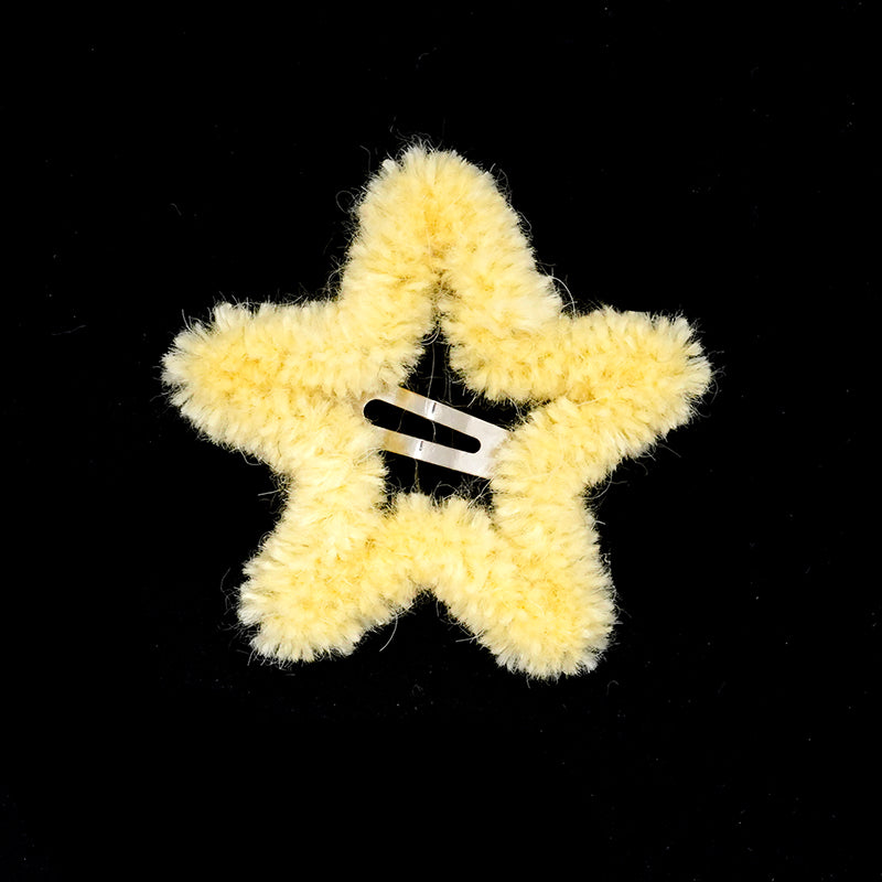 Pink Unicorn Star Hair Clip | Decora Dopamine Girl Y2K Fluffy Side Clip hair clip pink unicorn Lemon Yellow - 1pc Only