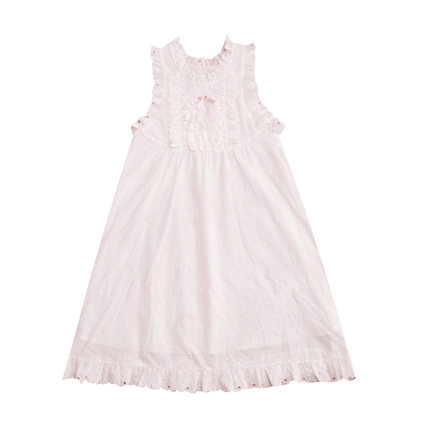 SemenCoicis Butterfly Embroidered Dress | White Cotton Pinafore Dress dress SemenCoicis