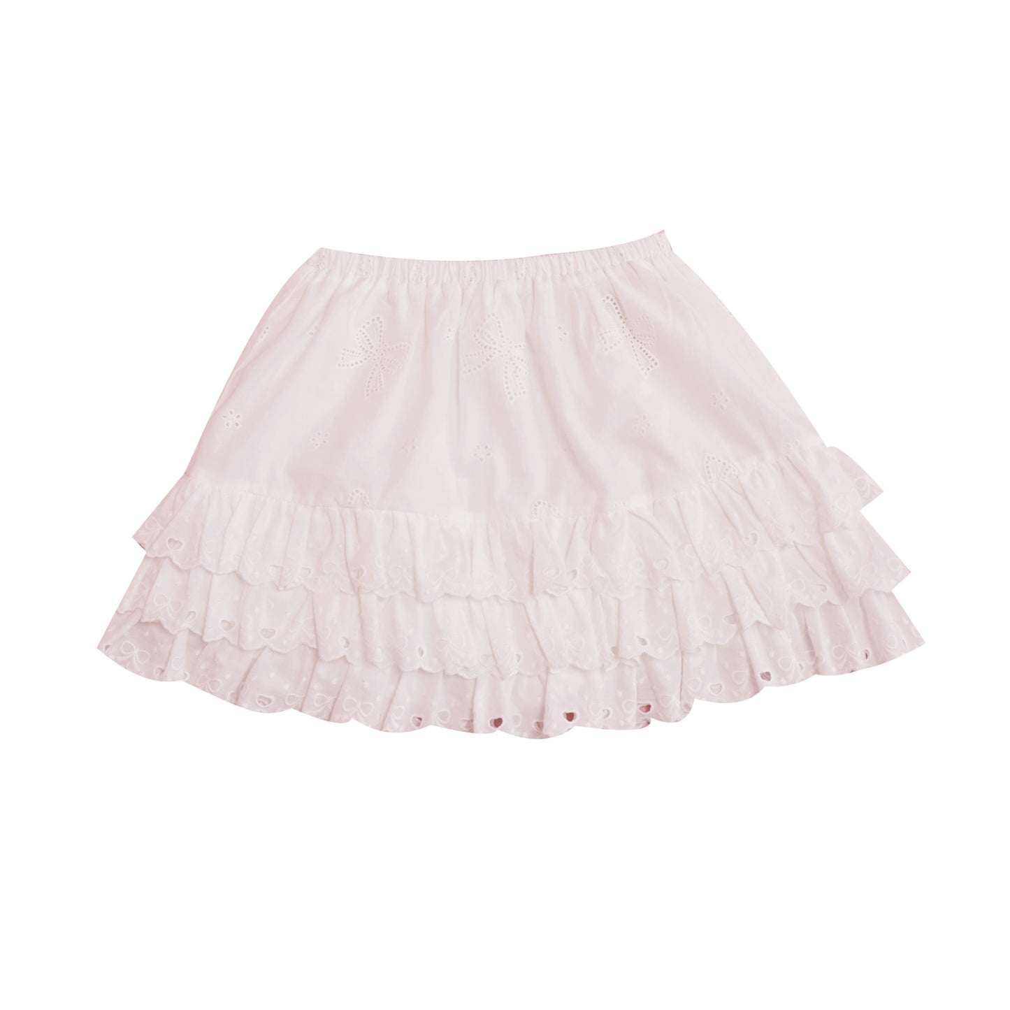 SemenCoicis – French Coquette Lace Bow Tiered Cotton Mini Skirt skirt SemenCoicis