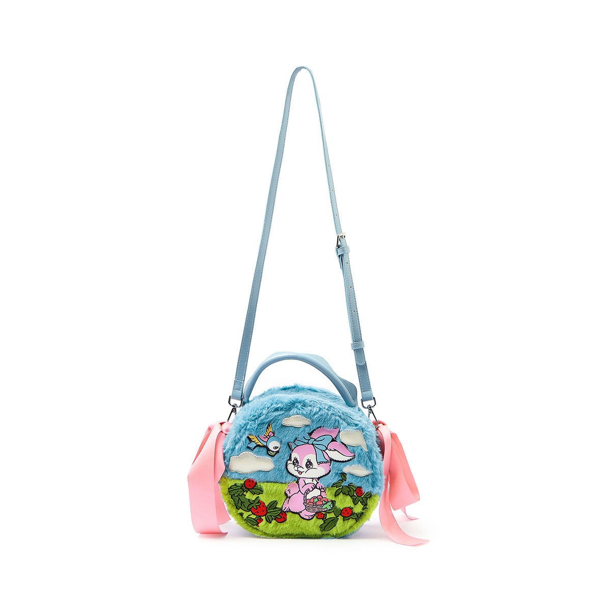 tntntutu - Kidcore Blue Bunny Plush Crossbody Round Bag bag tntntutu