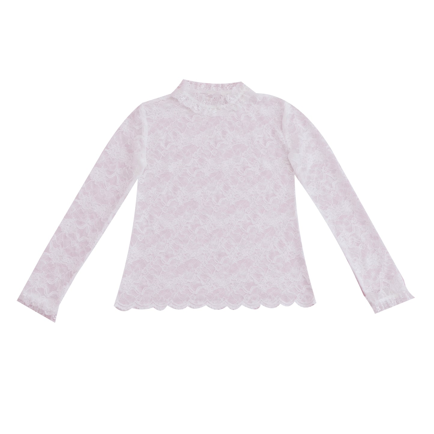 SemenCoicis Sweet Lace Rose Top | Kawaii Bow Detail Long Sleeve Undershirt shirt SemenCoicis