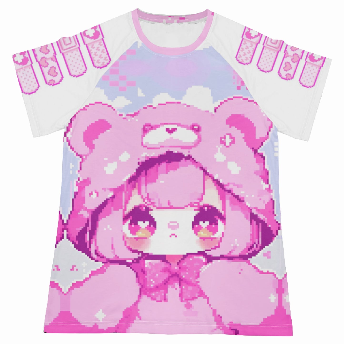 LEERROO - Y2K Decora Alt Graphic Tee with Strawberry Bear Print tshirt Leerroo