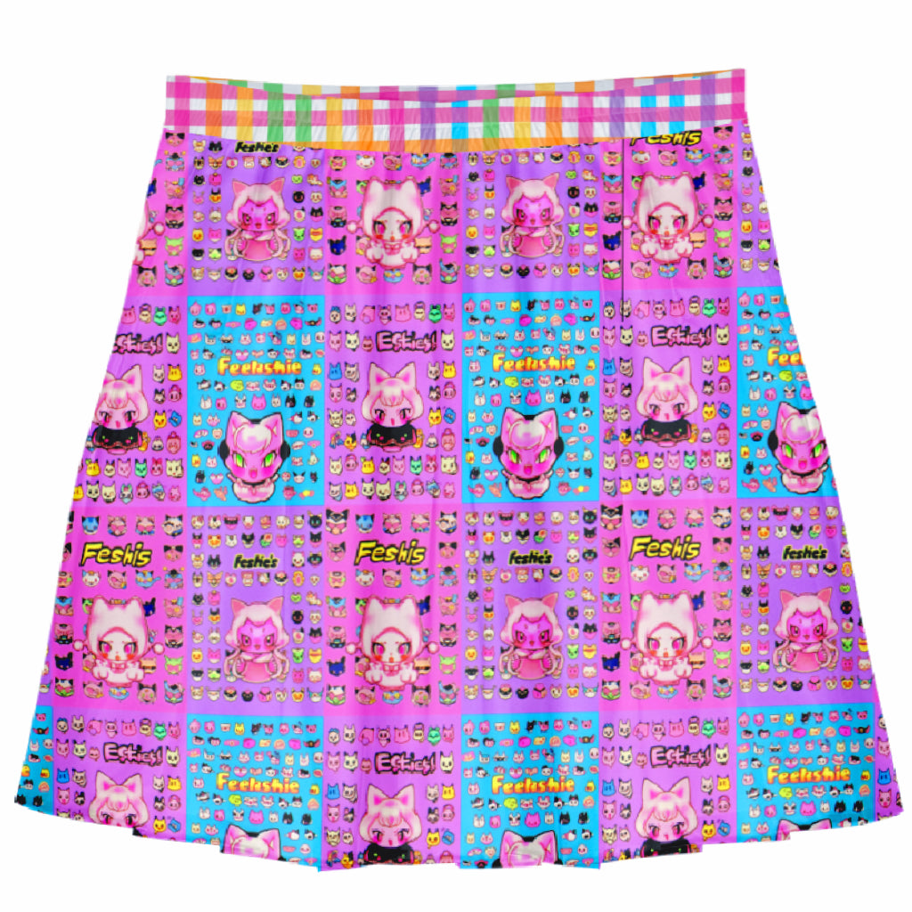 Harajuku Skirt Cute Skirt Cartoon Print Skirt Sweet Cool Skirt Pleated Plaid Skirt skirt Leerroo