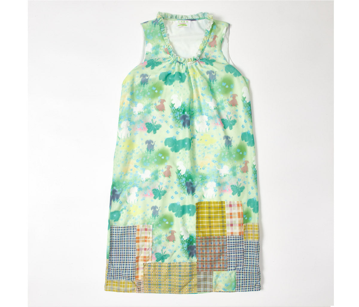 Harajuku Dress Green Sleeveless Dress Hand-painted Print Dress dress Moon Meadow