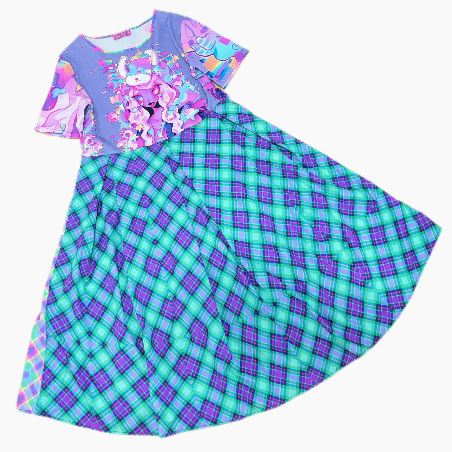 LEERROO Dress Short Sleeve Print Dress Long Dress High Stretch Dress dress Leerroo