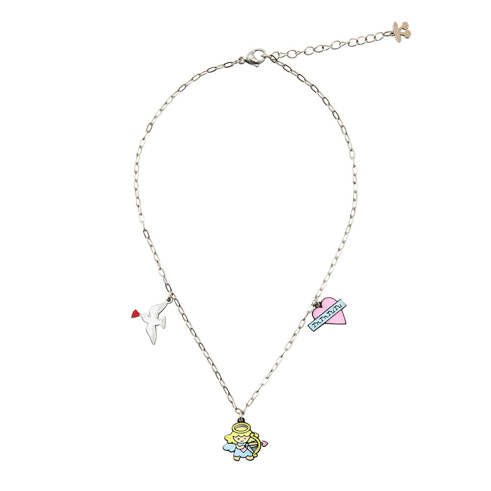 tntntutu Angel Charm Necklace | Cute Alloy Chain with Cherry Logo necklace tntntutu