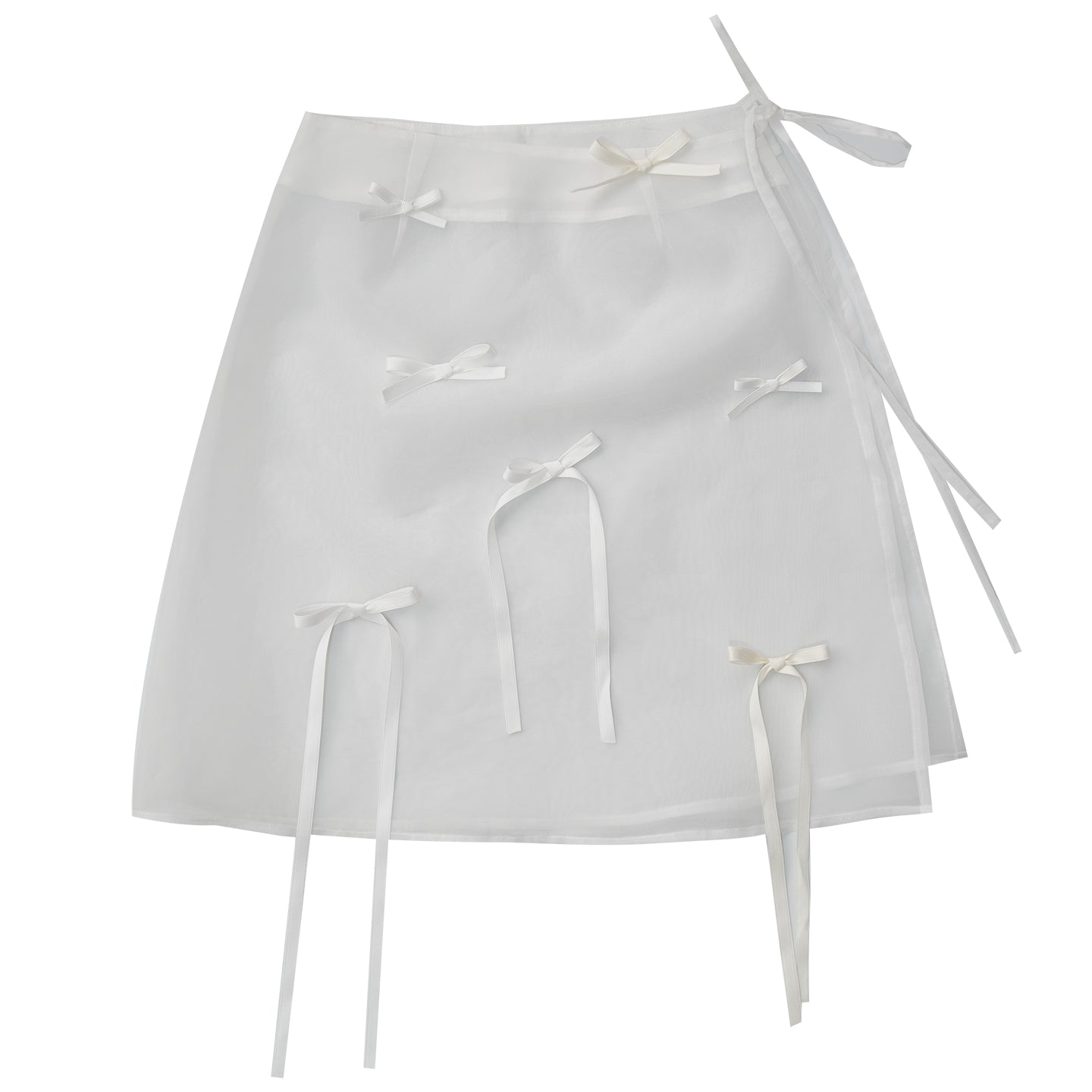 daytoday Everyday Institute - Kawaii Apron Transparent Bow Doll Print daytoday everyday institute White
