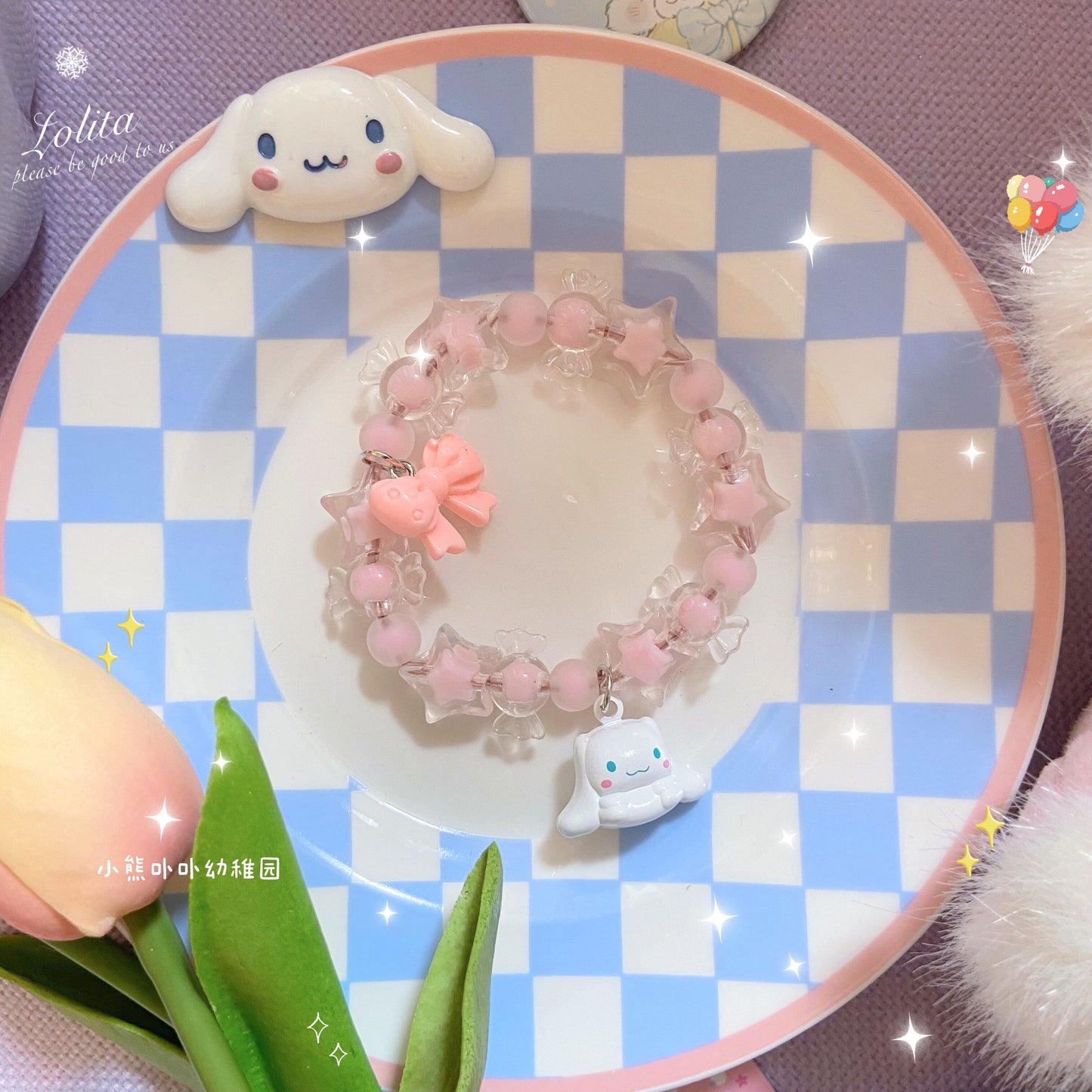 Bear Doll Handmade Decora Bracelet | Kawaii Dopamine Beaded Jewelry bracelet Bear Doll