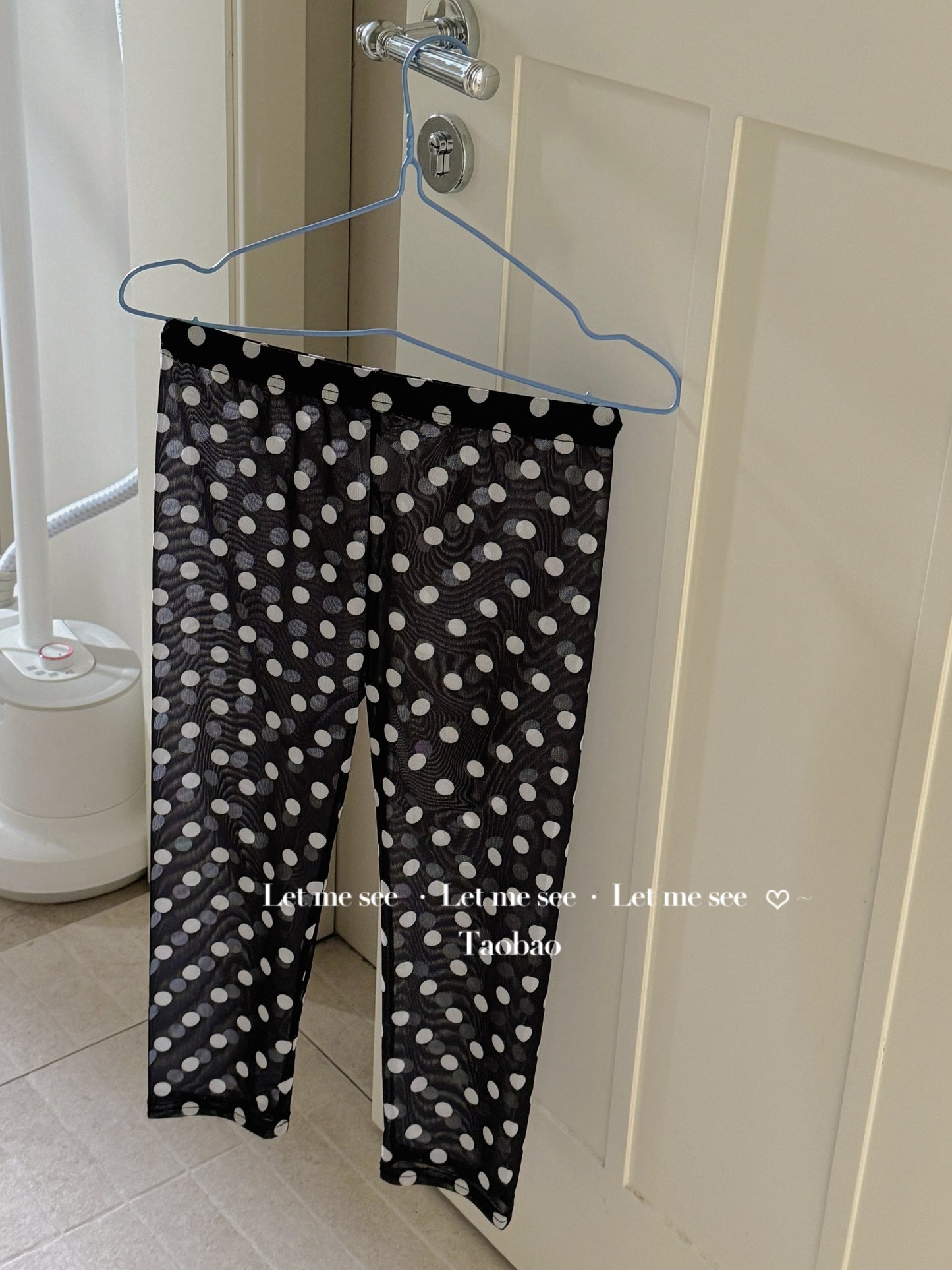 LET ME SEE Vintage Leggings | Polka Dot Mesh Capris | Y2K Sheer Stretch Leggings tights let me see