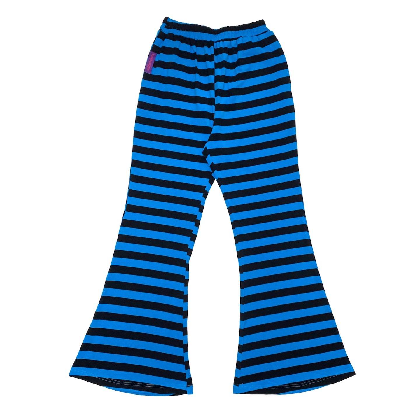 BunnyBunnyGun - Y2K Flare Pants Blue Black Striped Loose Fit pants bunnybunnygun