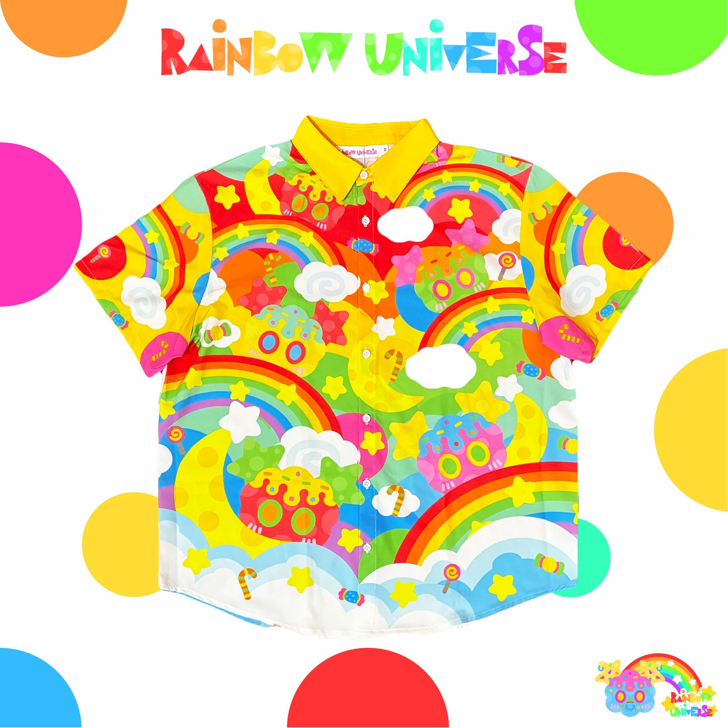 Rainbow Universe RUX - Decora Kei Shirt Skirt Socks Set set Rainbow Universe RUX Shirt Only M
