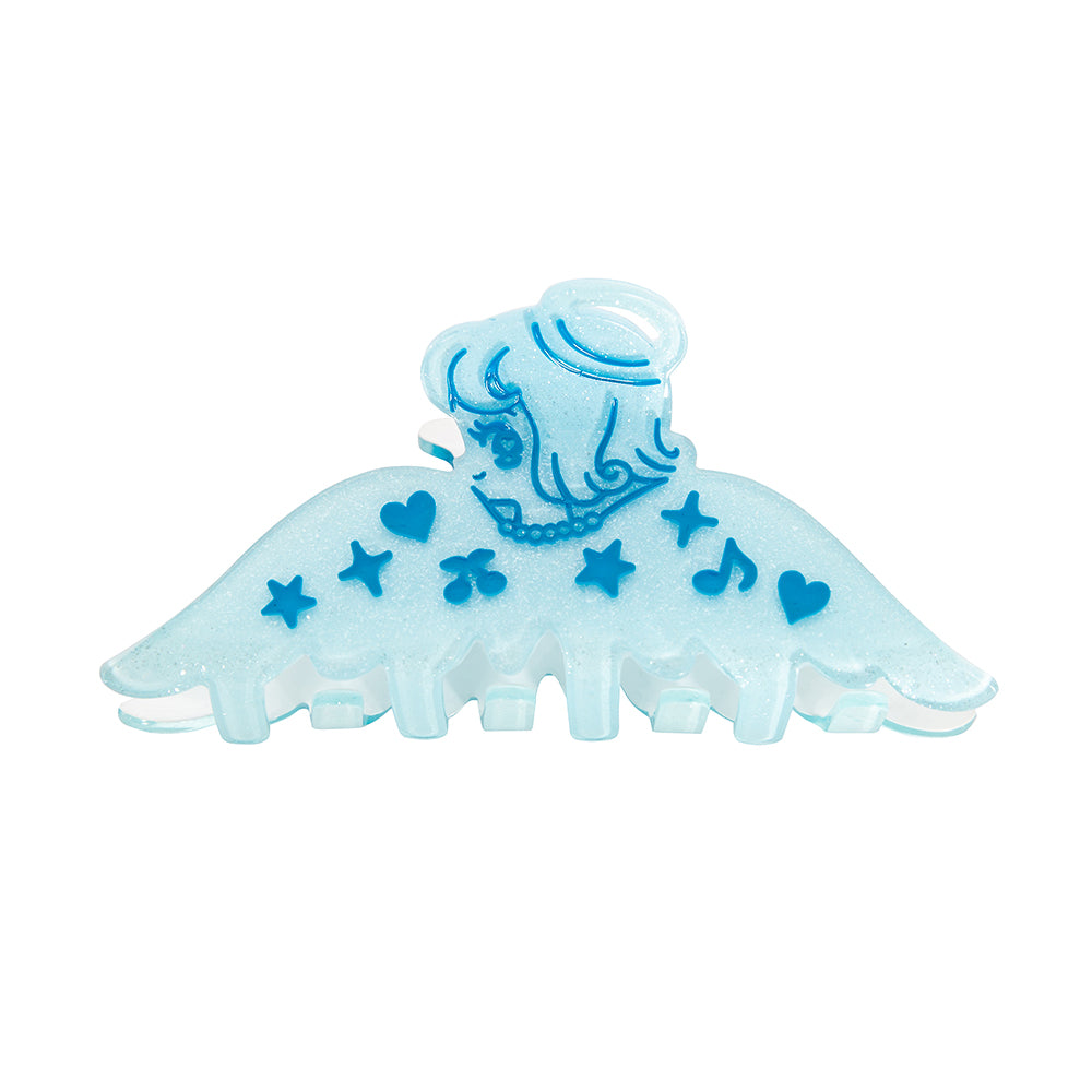 tntntutu Pink & Blue Clip | Angel Glitter Hair Claw | Acrylic 2-Tone Clip hair clip tntntutu