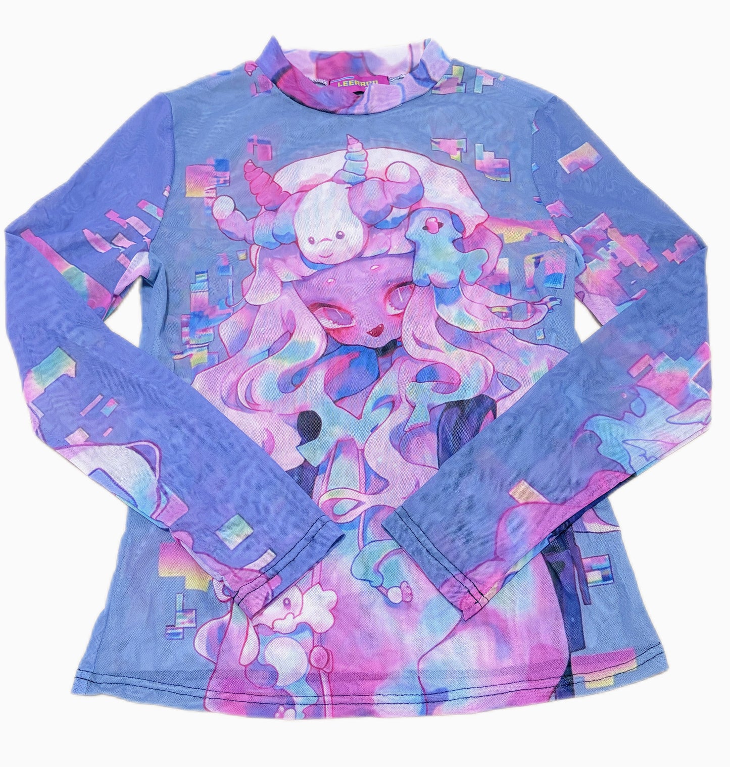 LEERROO Base Shirt Y2K Mesh Long Sleeve T-Shirt Purple Sunproof T-Shirt shirt Leerroo