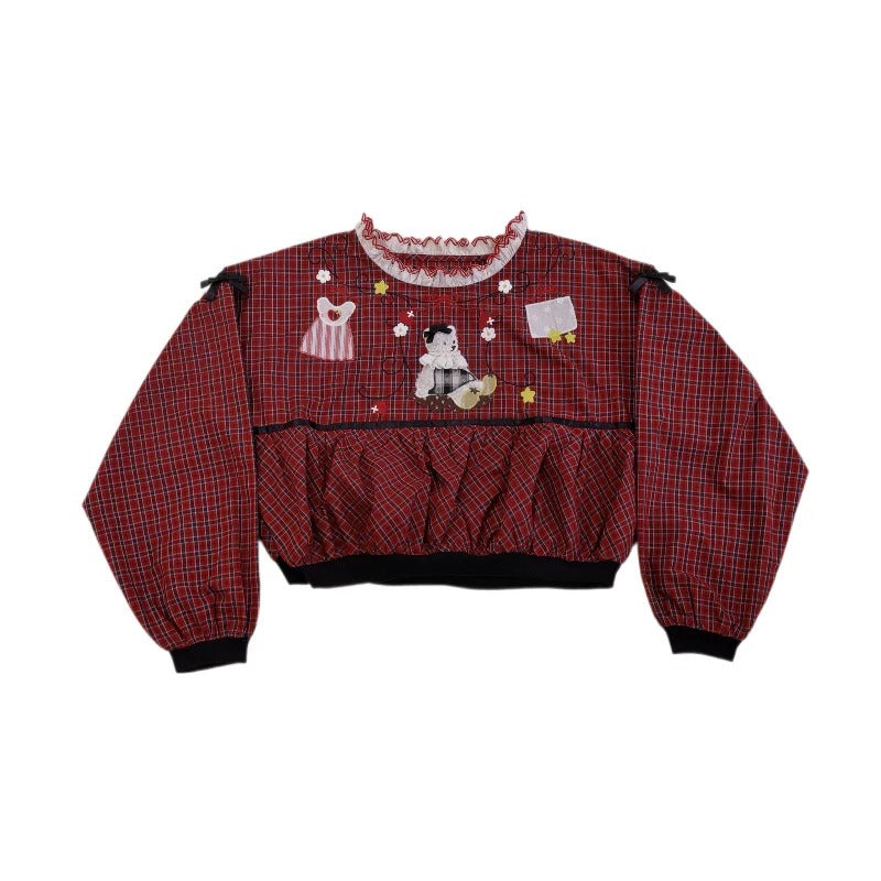 SemenCoicis - Vintage Patchwork Embroidered Plaid Shirt shirt SemenCoicis
