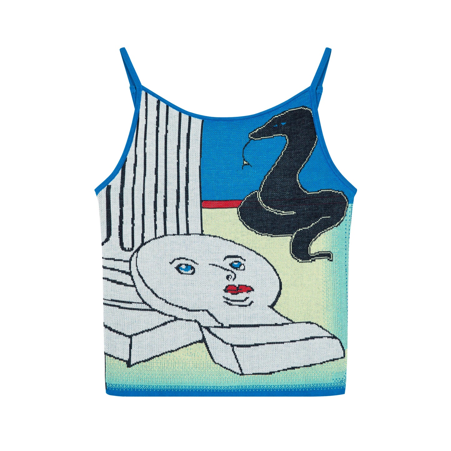tntntutu Weirdcore Gradient Snake Knit Tank Top – Harajuku Y2K Surreal Print Summer Camisole camisole tntntutu
