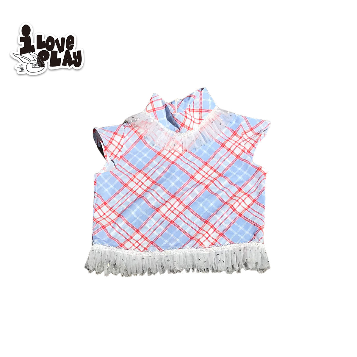 LovePlay – Y2K Red Plaid Skirt Summer Hero Set set loveplay Top Only S