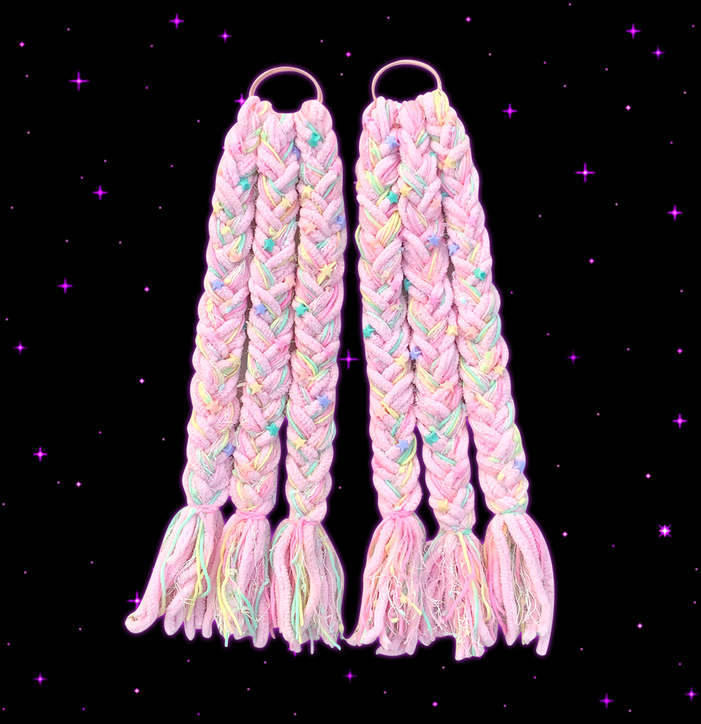 NIHONKIDS - Decora Soft Girl Plush Braid Hair Tie wig NIHON KIDS Pink