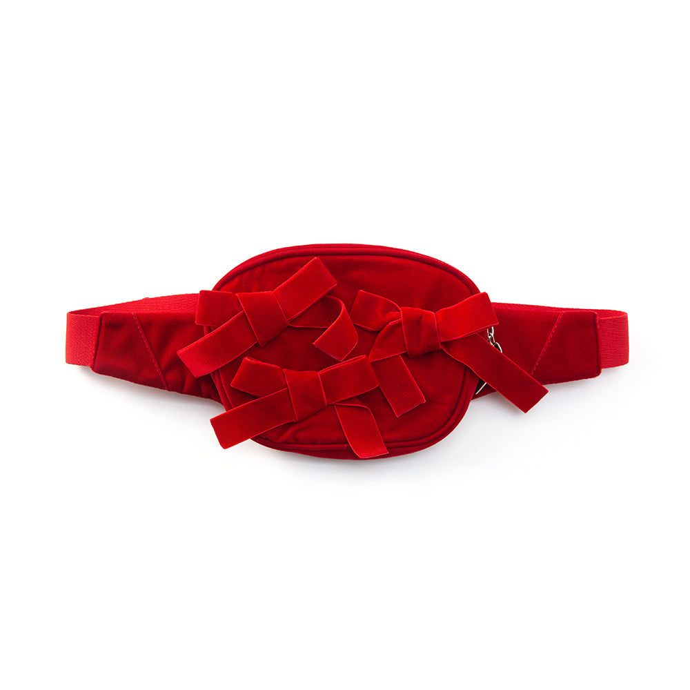 tntntutu Red Velvet Bag | Bow 2-Way Bag | Convertible Waist & Crossbody Bag bag tntntutu