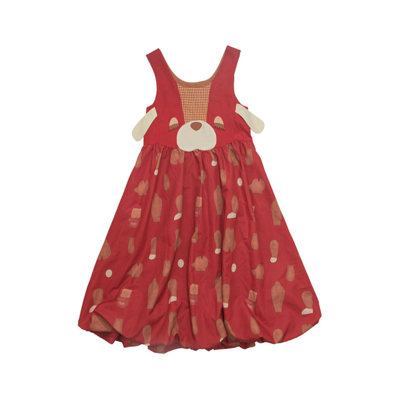 Harajuku Dress Dog Prints Dress Patchwork Cute Dress Pod Vest Dress dress Meugler Red S