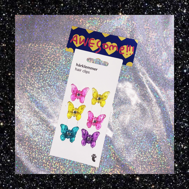 StrangeLab Transparent Clip | Candy Color Butterfly Claw Clip | Thick Mini Hair Clips hair clip strangelab B