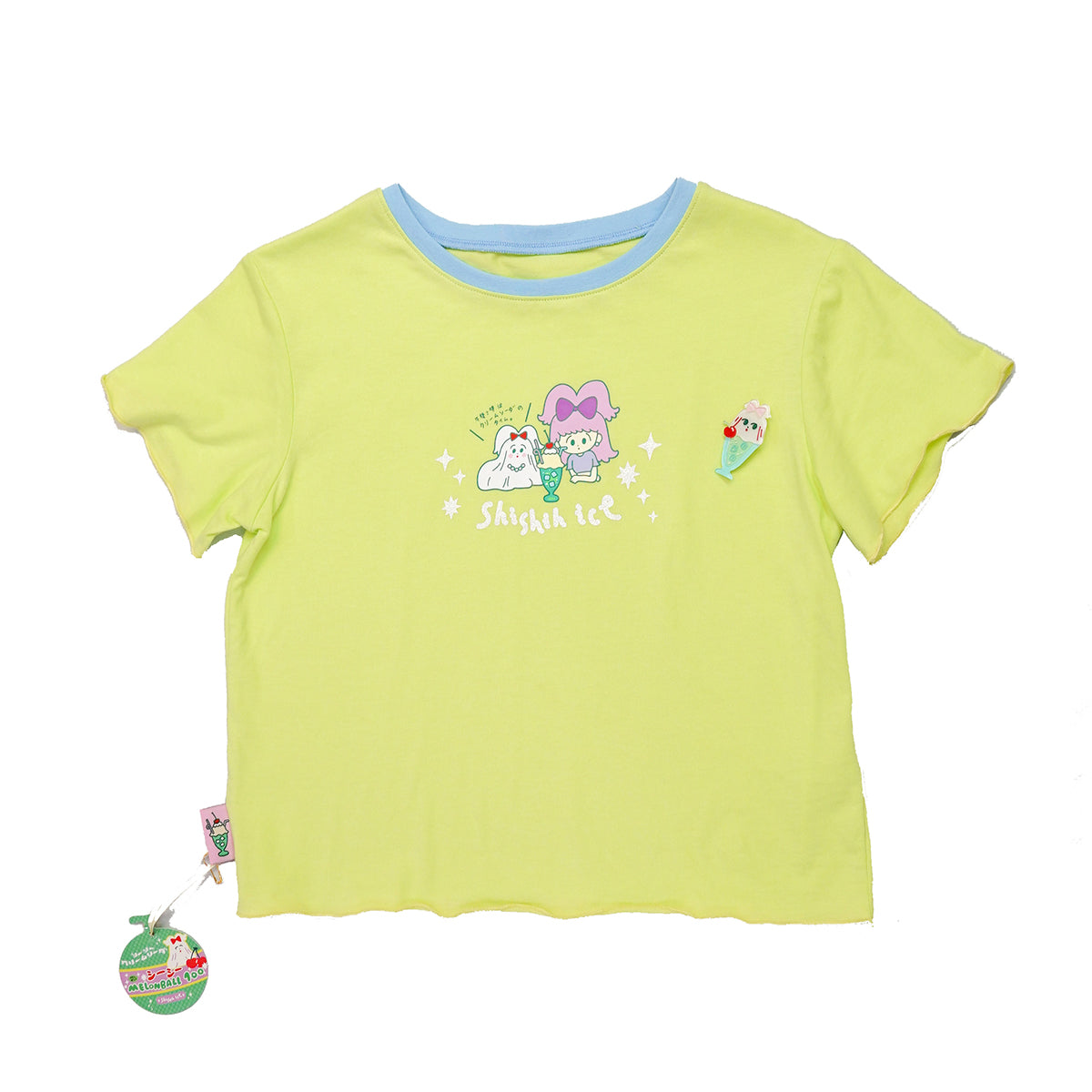 shishihshop Ice Cream T-Shirt | Soda Colorblock Tee | Harajuku Y2K Cotton T-Shirt shirt shishihshop Fruit Green