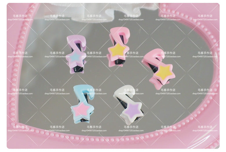 MaoJiang Kawaii Star & Music Note Hair Clips | Cute Harajuku Bang Pins hair clip maojiang 1 set of musical note hair clips (5pcs included)