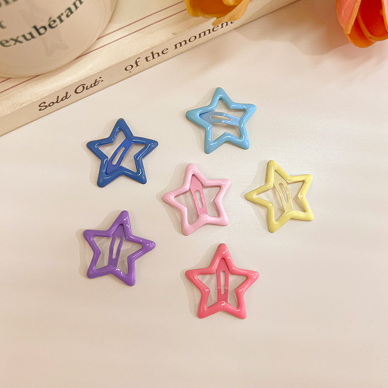 Decora Hair Clips Colorful Star Hair Accessories Bang Hair Clips hair clip Land Decora Sweet 6pcs