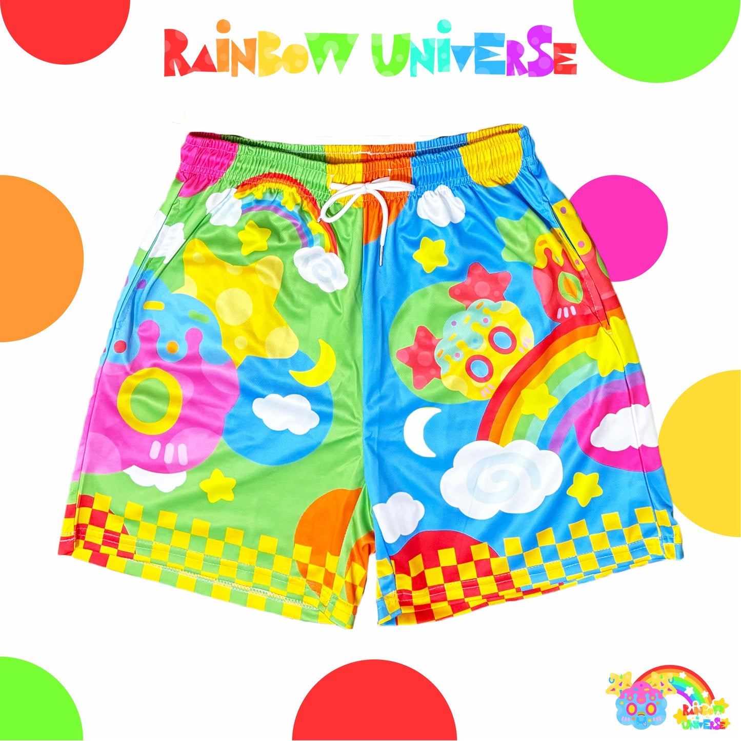 Rainbow Galaxy Rux β Decora Kei Jersey + Shorts + Socks Set set rainbow galaxy rux Shorts Only S