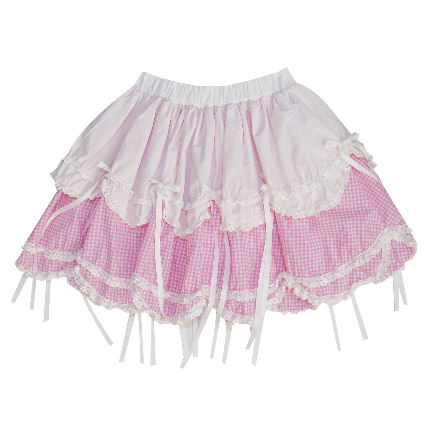 daytoday Everyday Institute - Kawaii Skirt Cotton Bow Layered skirt daytoday everyday institute Pink S
