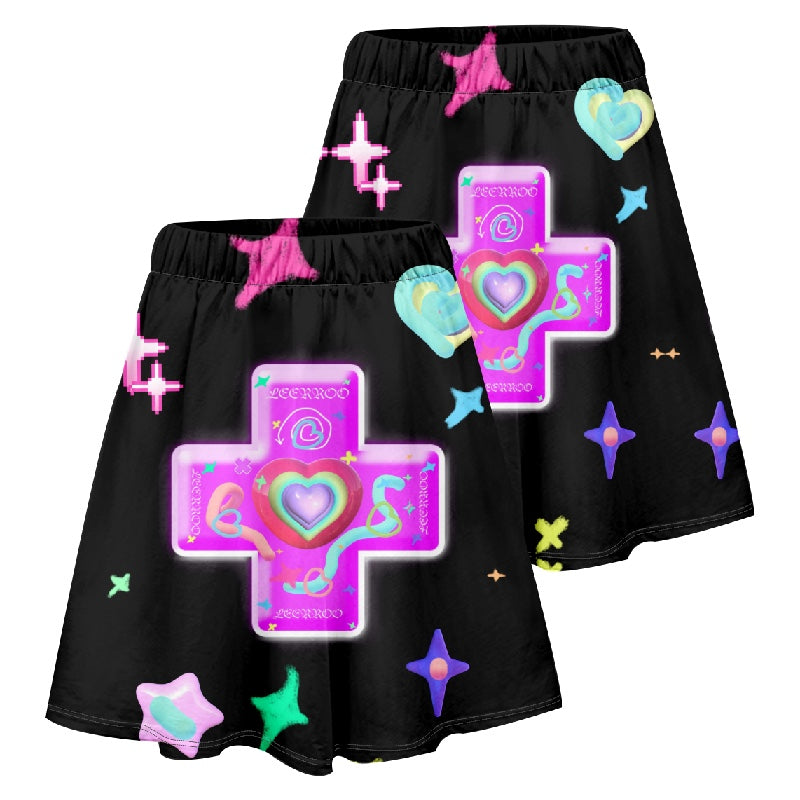 LEERROO Floral Skirt | Print Loose A-Line White Skirt | Casual High-Waisted Skirt skirt Leerroo