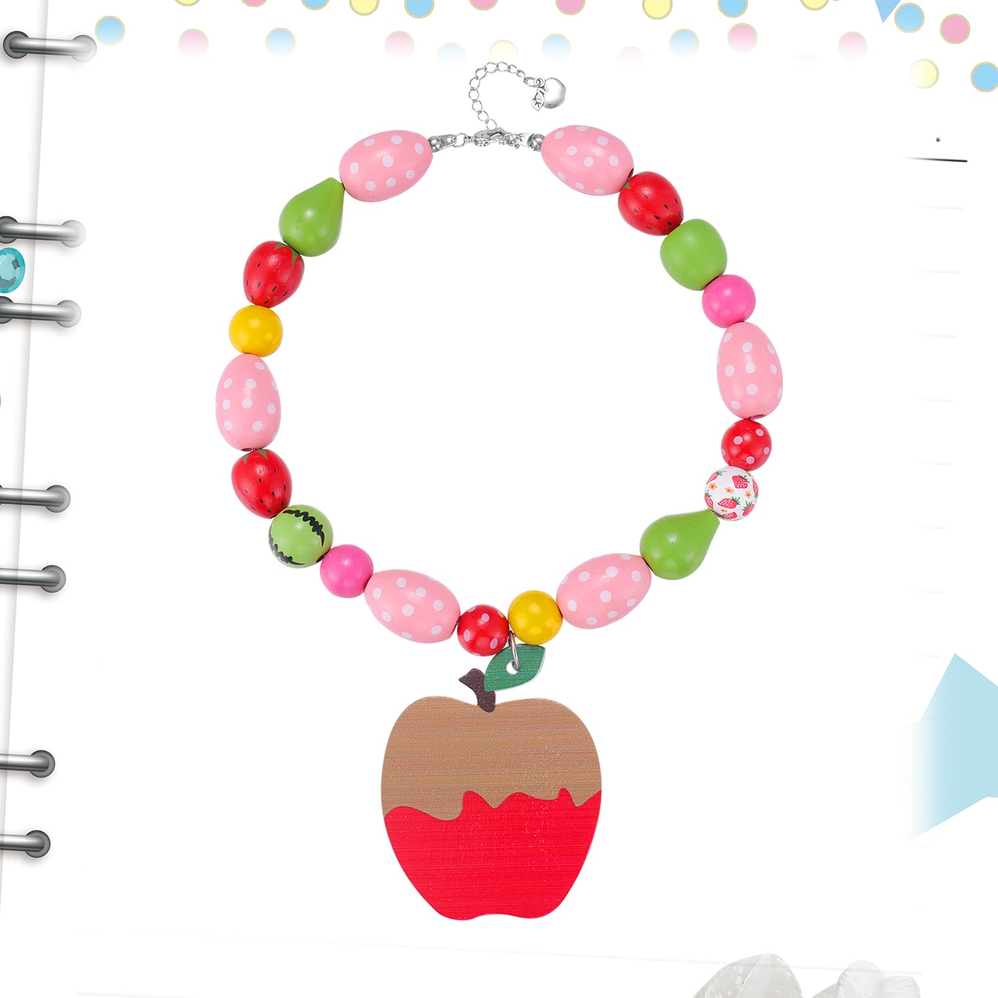 FRUITS Original Necklace | Fruit Apple Wood Bead Necklace necklace Fruits