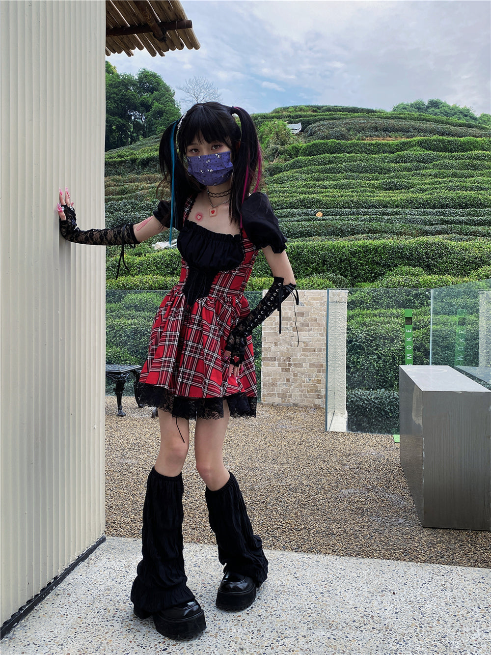 LET ME SEE - Y2K Flared Leg Warmers Land Decora Black