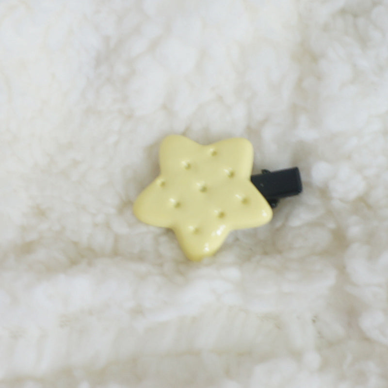 Maojiang Cute Star Cookie Clip | Colorful Decora Hair Clip hair clip maojiang Light Yellow - 1pc