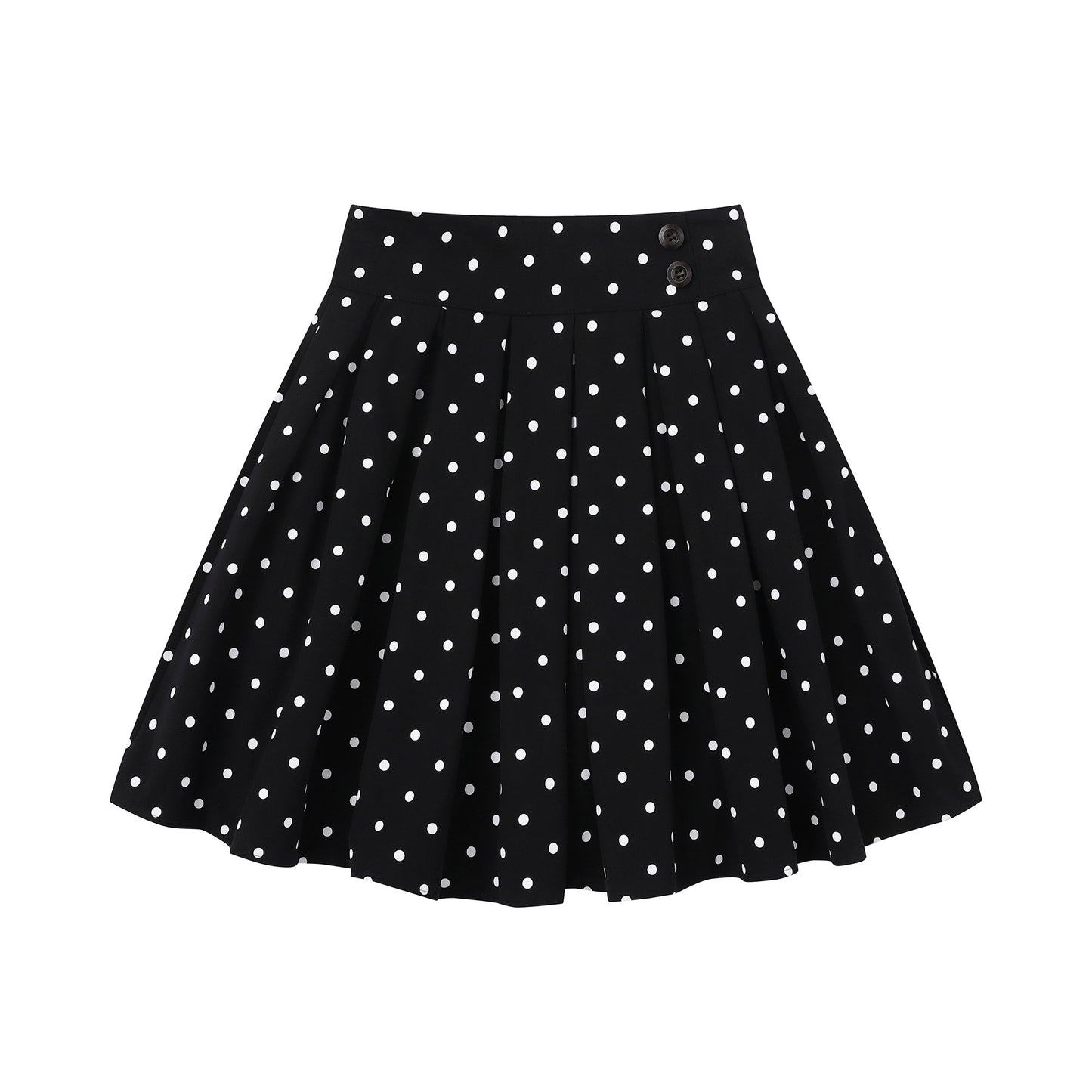 Languid Park - Polka Dot Pleated Midi Skirt skirt Languid Park Black S
