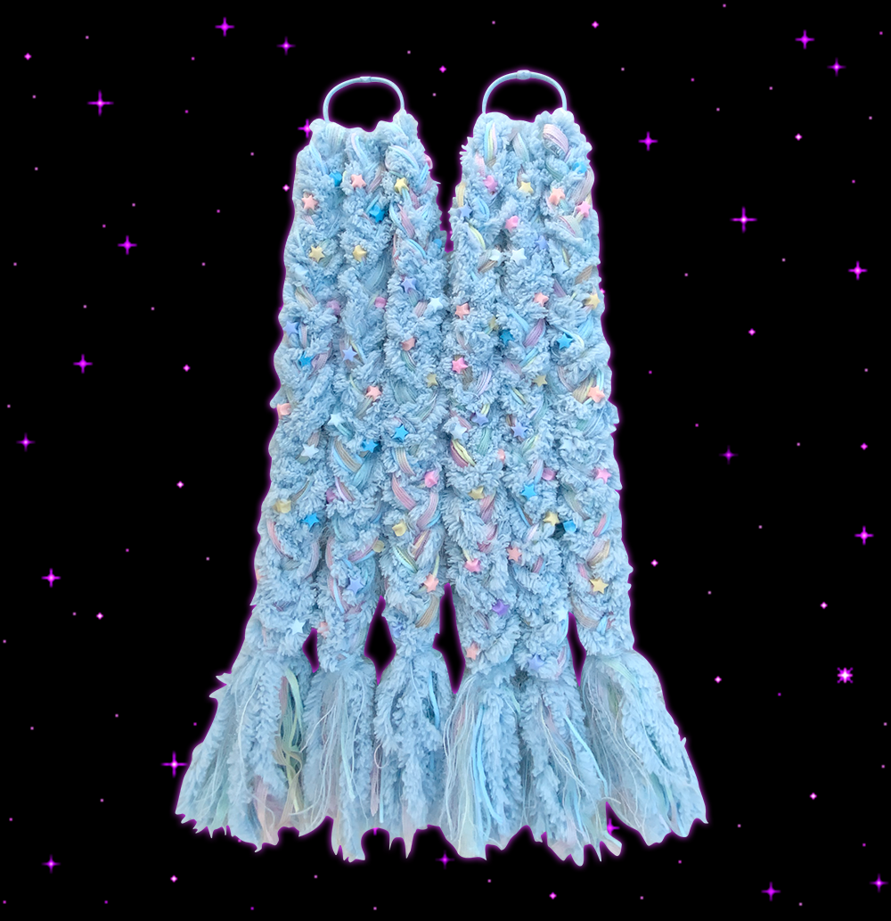NIHONKIDS - Decora Soft Girl Plush Braid Hair Tie wig NIHON KIDS Light Blue