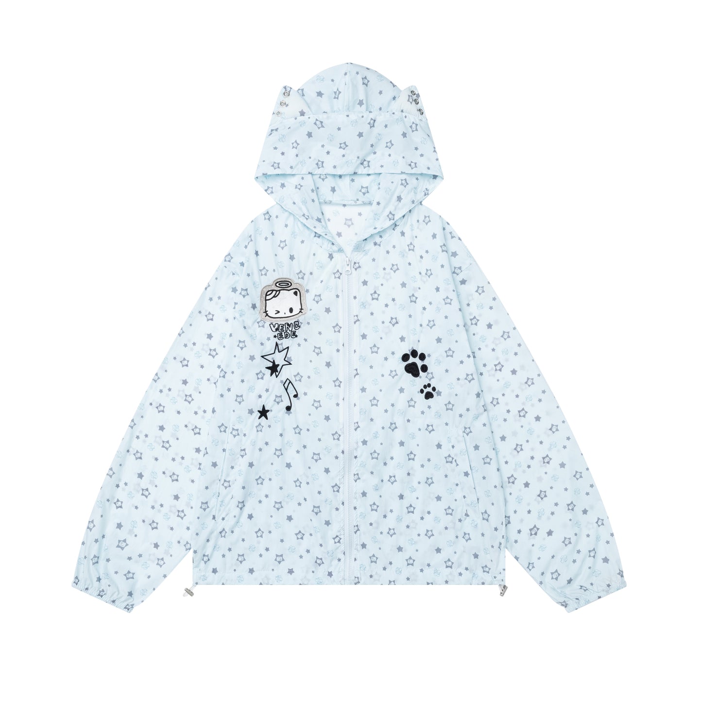 Languid Park - Cat Embroidered UV Protection Jacket jacket Languid Park Blue S