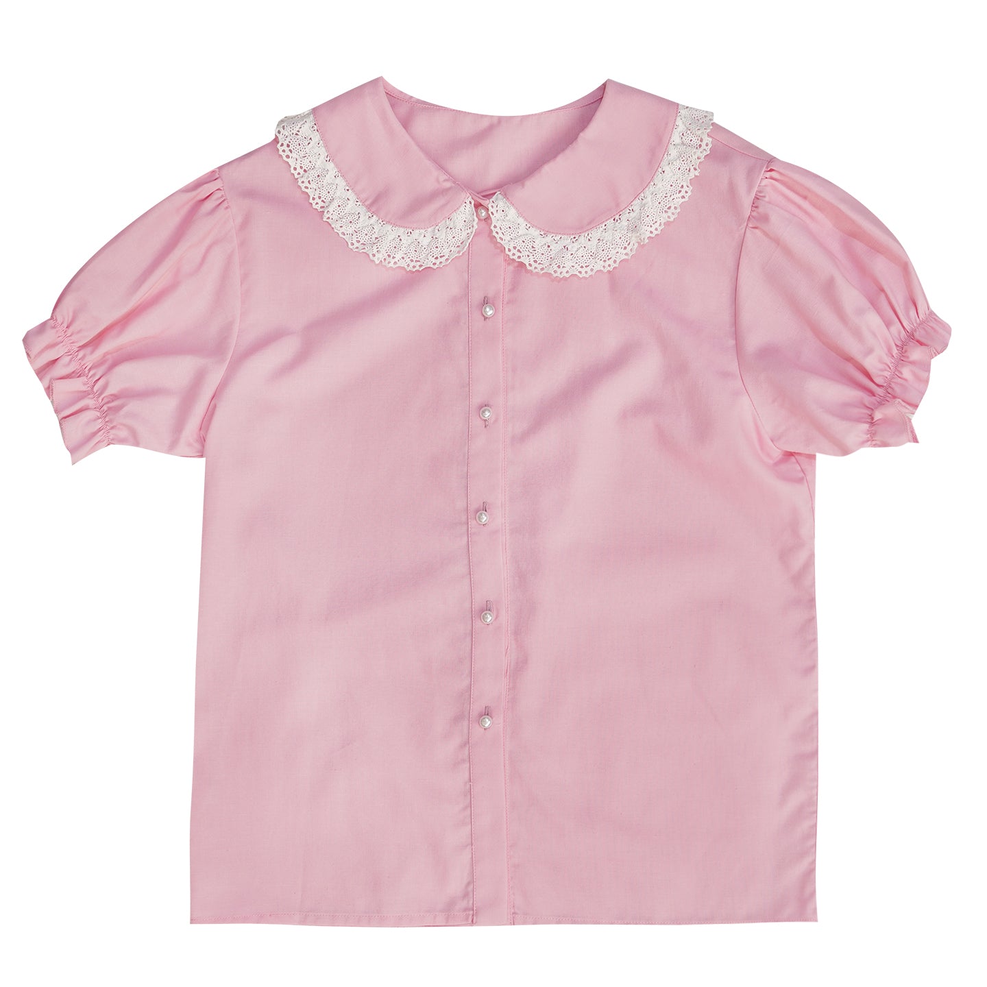 daytoday Everyday Institute - Kawaii Blouse Puff Sleeve Doll Collar blouse daytoday everyday institute Pink S