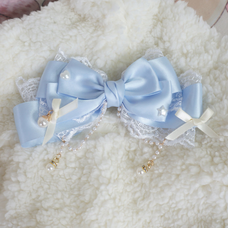 MaoJiang Lace Bow Pearl Hair Clip | Lolita Princess Headwear hair clip maojiang