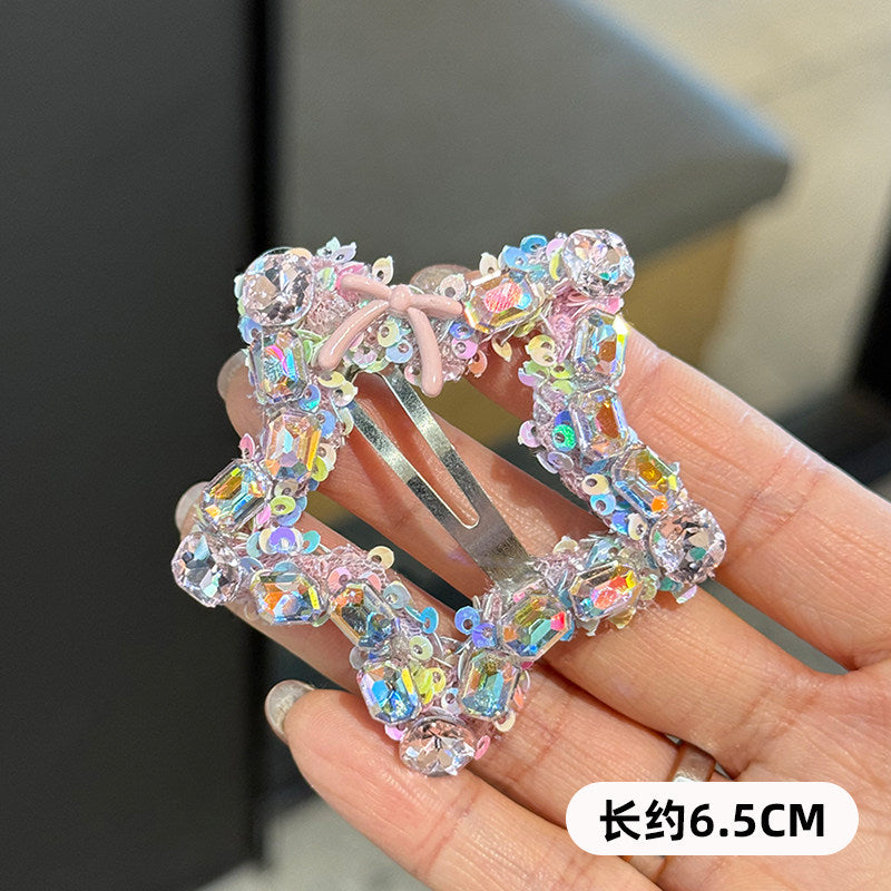 Sweet Pink Sequin Star Hair Clip hair clip Cream Berry Rhinestone Clip