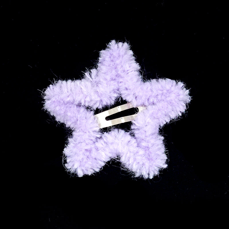 Pink Unicorn Star Hair Clip | Decora Dopamine Girl Y2K Fluffy Side Clip hair clip pink unicorn Taro Purple - 1pc Only