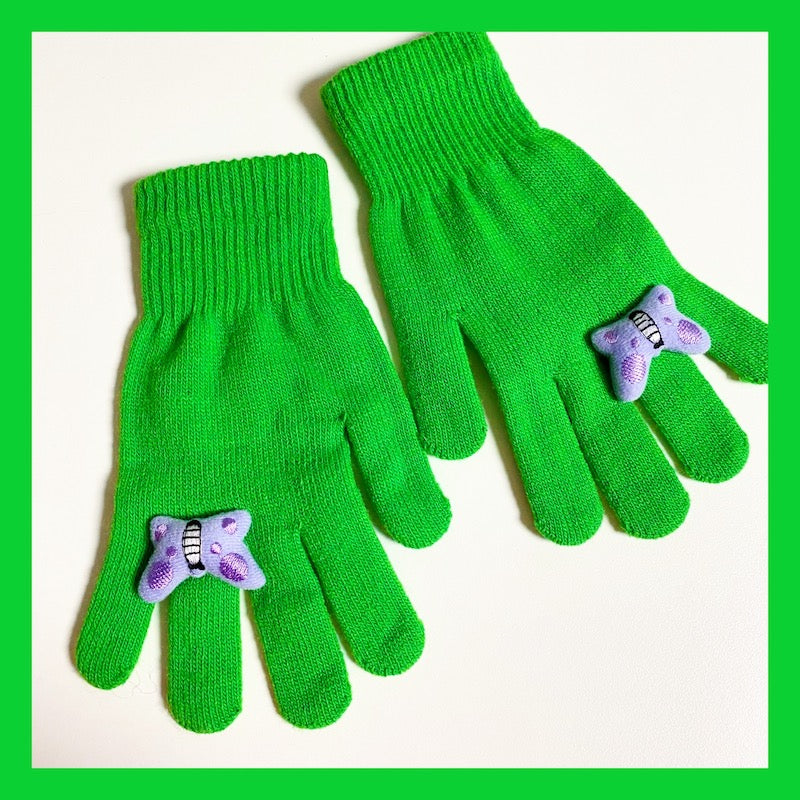 BunnyBunnyGun - Decora Kei Cute Knit Winter Gloves gloves bunnybunnygun Green