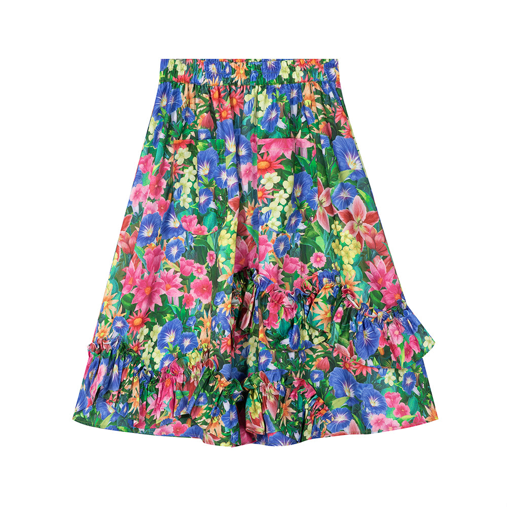 Tntntutu Skirt | Floral Checkered Skirt | Ruffled A-Line Skirt SKIRT tntntutu Floral M